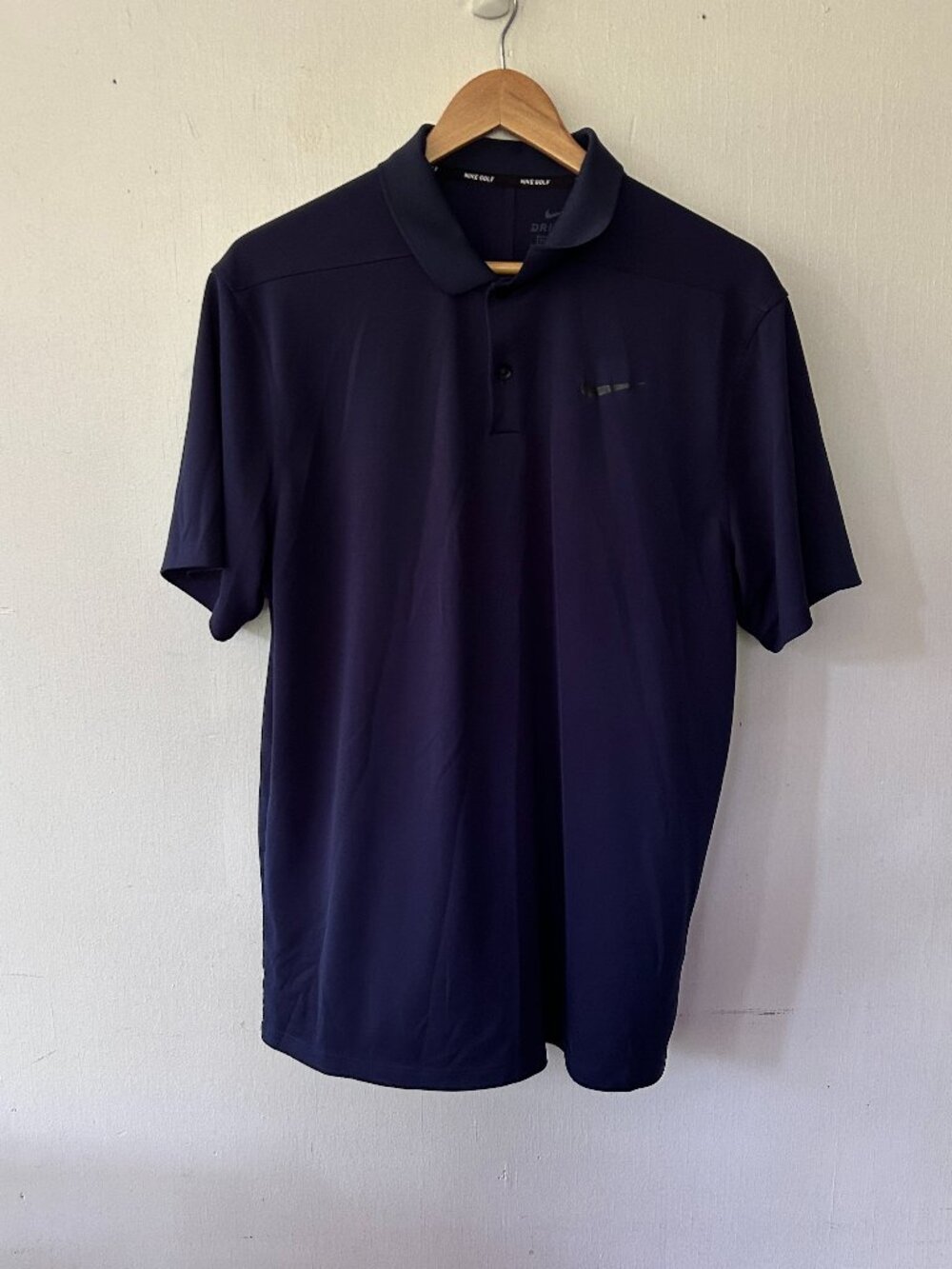 Nike Golf Polo Mens Large Navy Blue Preppy Tennis Prep Collared Short Sleeve